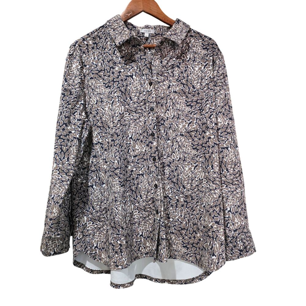 Tyler Boe Printed Button-Up Shirt Brown Size XL